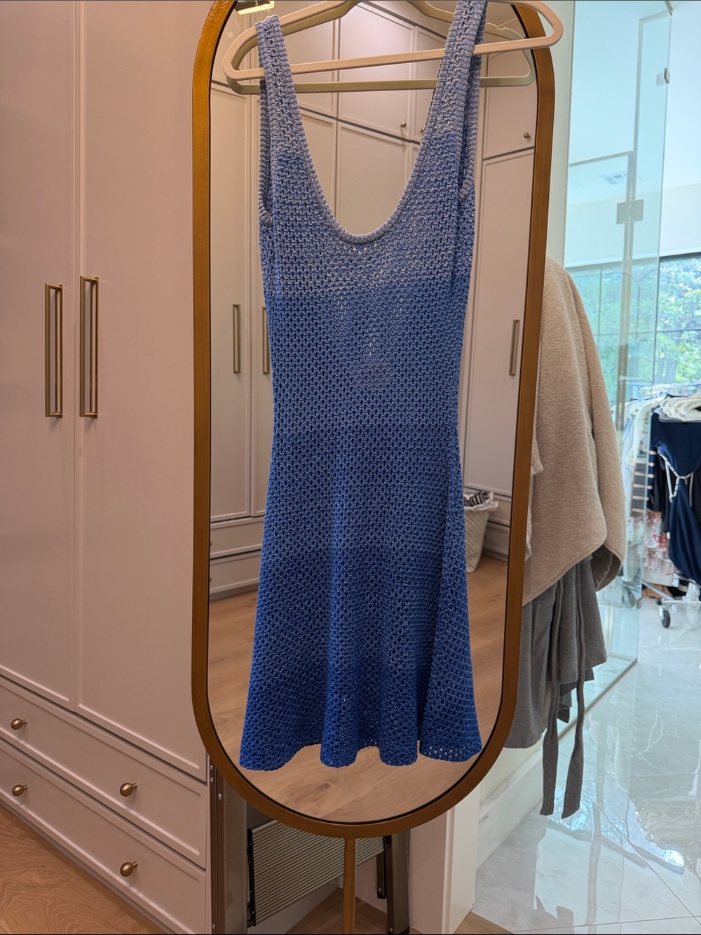 Solid & Striped Light Blue Crochet Knit Dress